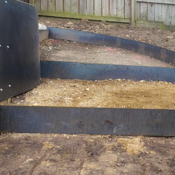 Corten Steel garden and step edging in Dunedin