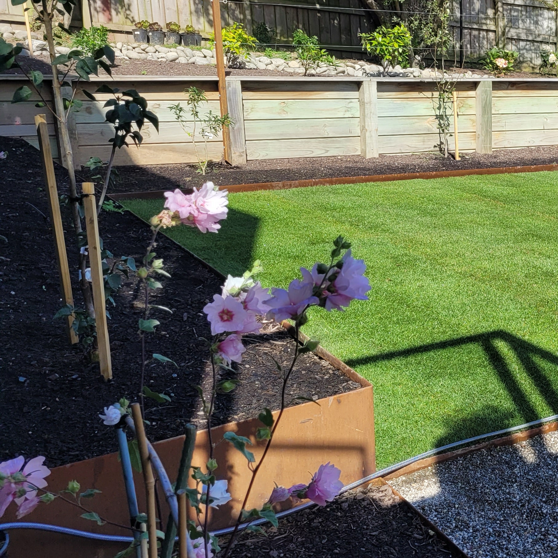 Corten Steel Edging, Garden Beds and Ready Lawn Installation