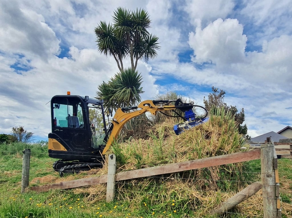 Flail mower on a lifestyle block in Dunedin